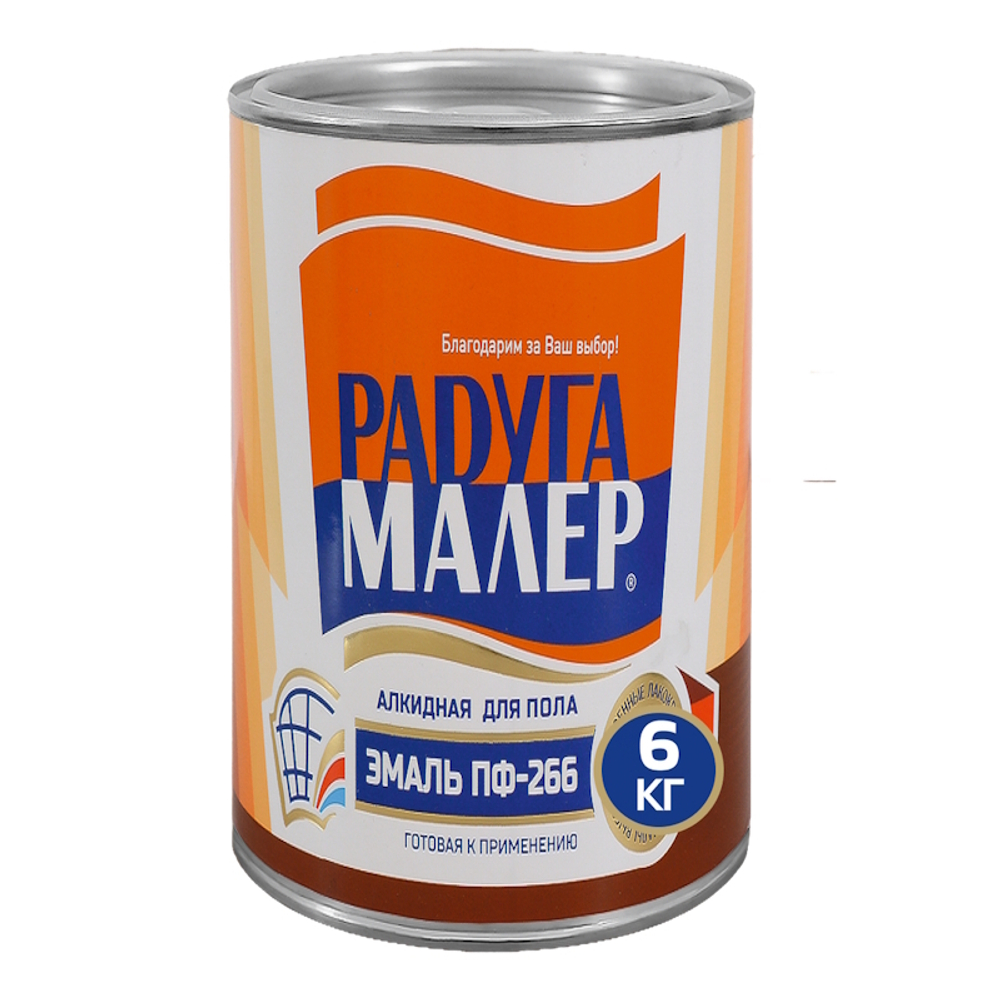 Эмаль ПФ-266 РАДУГА красно-кор.  6кг