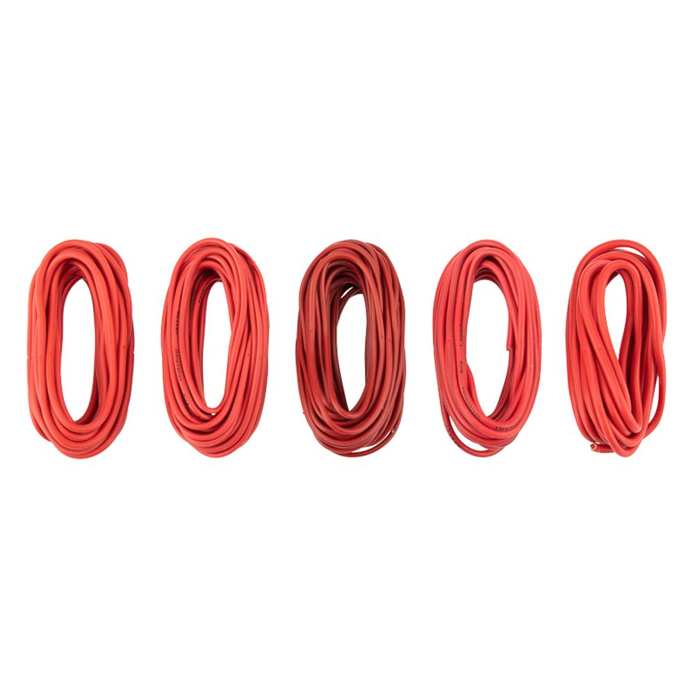 Набор автопровода «Ассорти» 0,50х5м/0,75х5м/1х3м/1,50х3м/2,50х2м, цвет провода красный REXANT