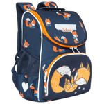 Ранец GRIZZLY анатомическая спинка, с мешком для обуви, для девочек, "FOX", 33х25х13 см, RAm-284-12/1