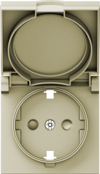 Накладка для розетки Schuko с заземлением,  с крышкой,  16A 250 В~,  шампань,  серия A07