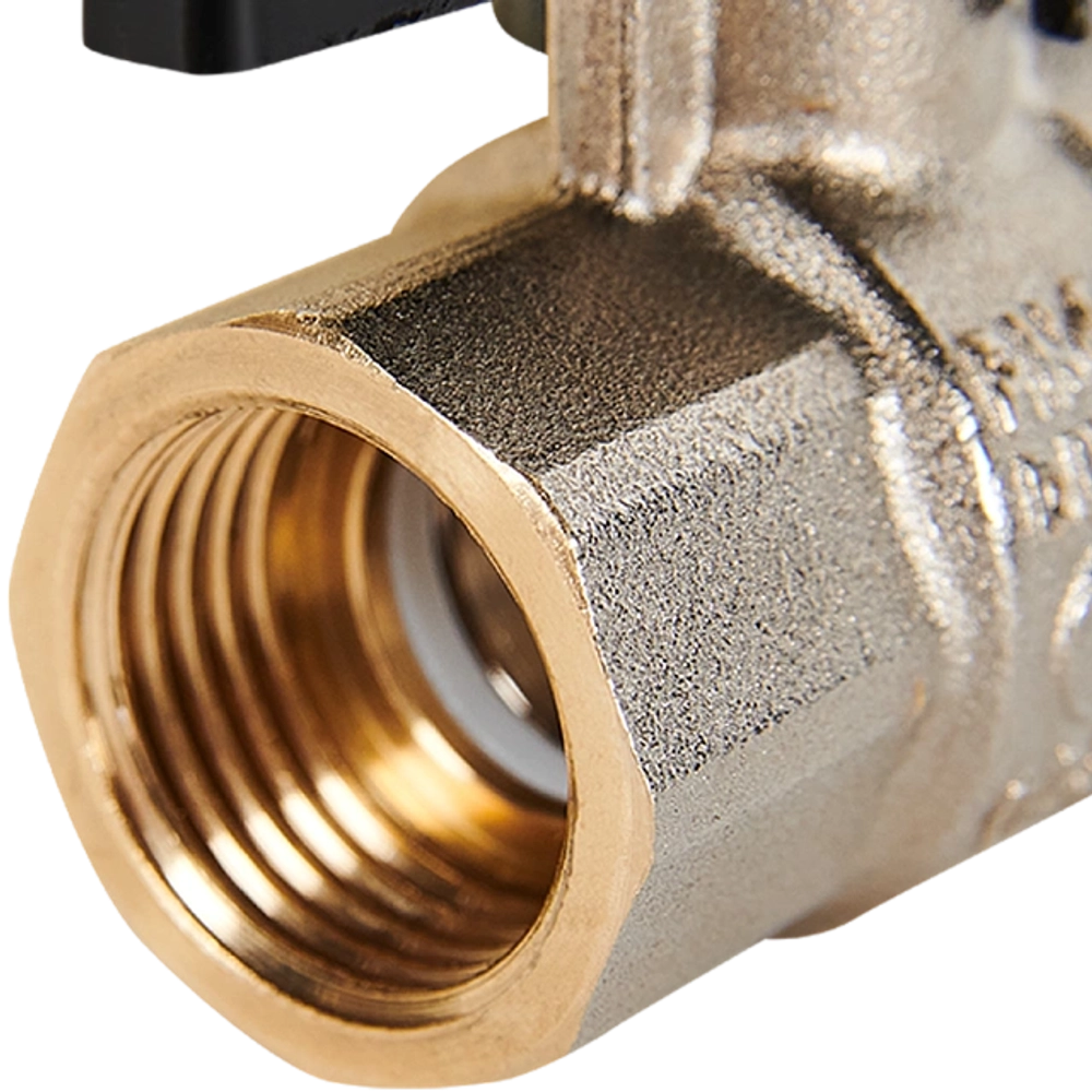 Кран шаровой полнопроходной STOUT - 1/2" (ВР/ВР, PN40, Tmax 150°C, ручка-бабочка черная)