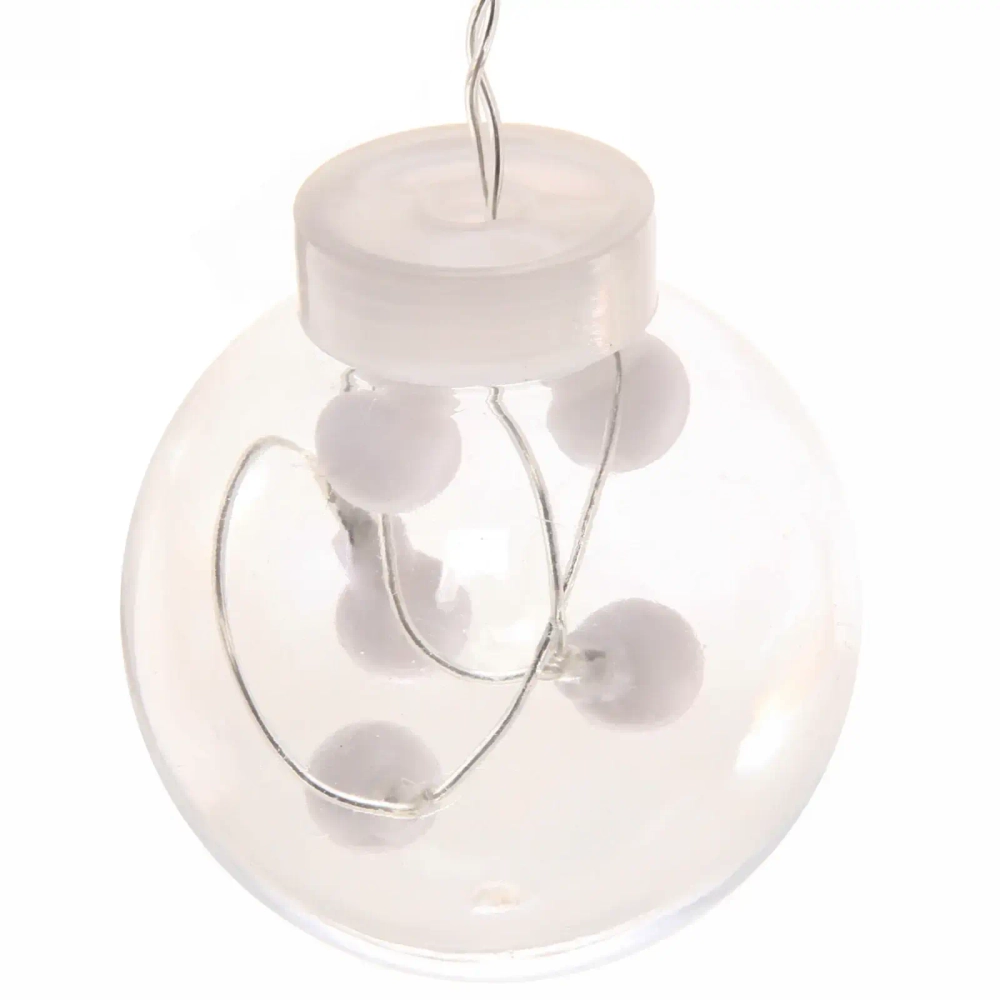 Гирлянда для дома БАХРОМА «Снежный шар» ш2,5 м* в0,6/0,8м 108 лампы LED, d-8 см, 8 реж. IP-20, Белый (возможность соединения)