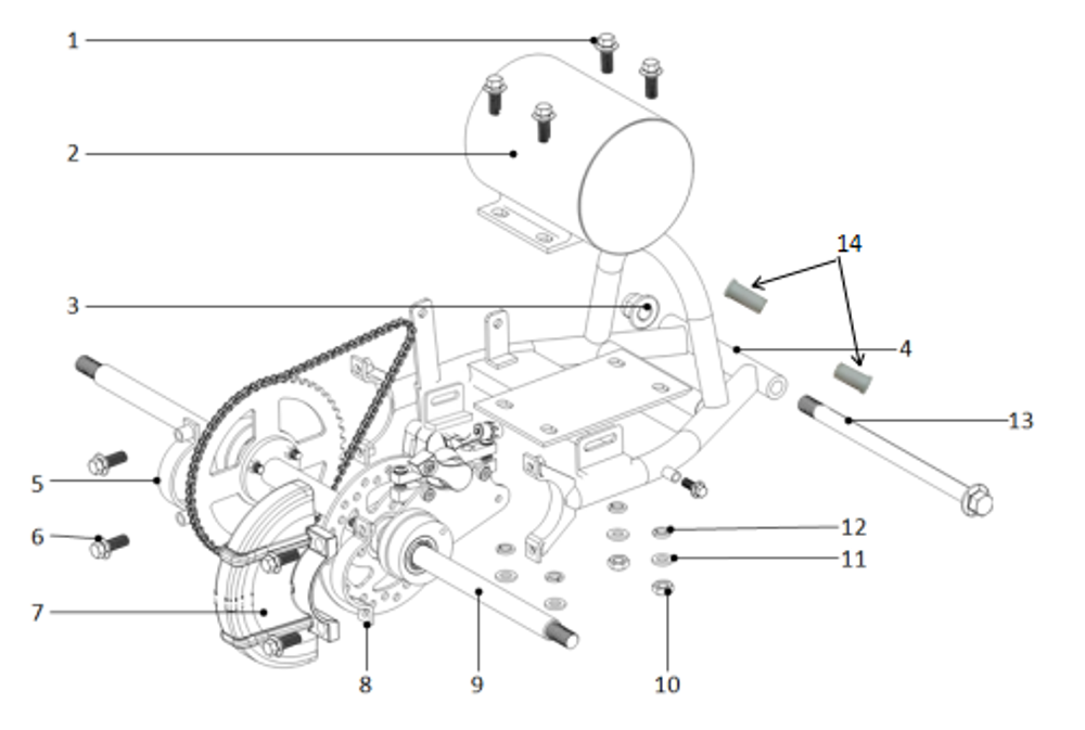 Запчасти E к квадроциклу Motax X16 E1000