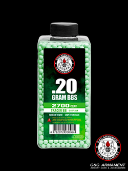 Шары трассерные G&G 0,20 g (зелёный, 2700 шт, бутылка)