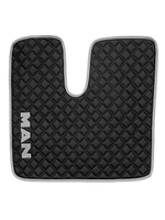 Ковры MAN TGX с 2-мя ящиками (автомат) (экокожа, черный, серый кант, серая вышивка)