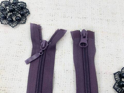 Молния спираль Т5, L 80 см, 2 бегунка, сливовый