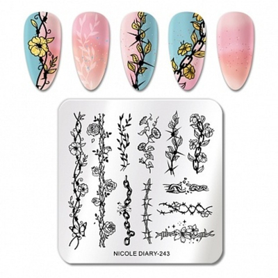 Пластина для стемпинга Nicole Diary 6*6 см 51798 ND-243