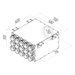 Присоединительная коробка KV 250/90×15 на 15 выходов