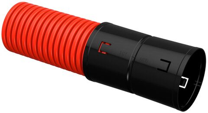 Труба гофрированная двустенная ПНД d=110мм красная жесткая (6м) IEK