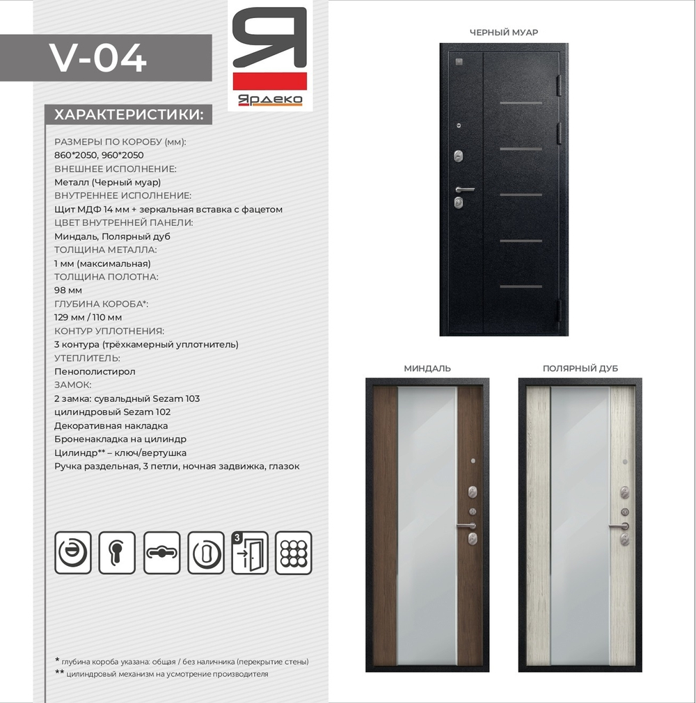 Описание и характеристики двери Сезам V-04 модель 2025