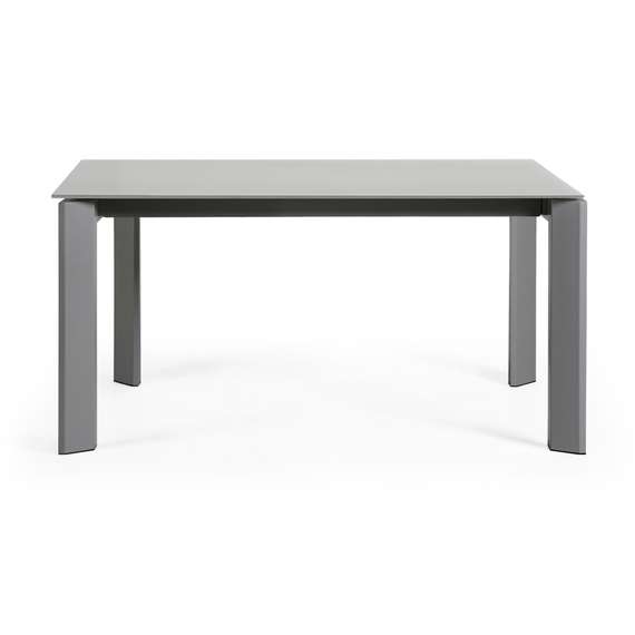 Раздвижной стол Axis 160-220x90 см, черное стекло, черный каркас