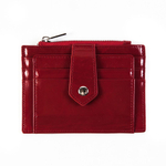 Маленький женский красный кошелёк-карточница (картхолдер) из натуральной кожи DoubleCity 201802-YPB