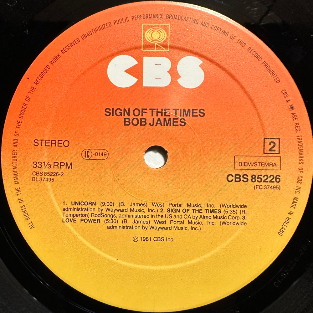 Bob James - Sign Of The Times (Голландия 1981г.)