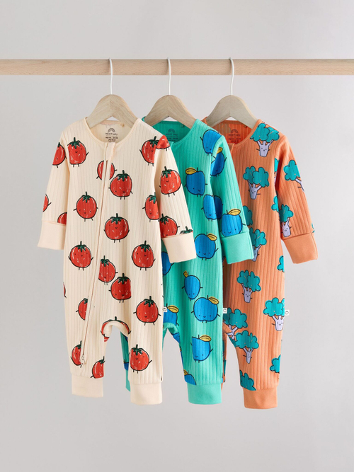 Комбинезон / Cлип для малышей Next E19-573, 3 шт., Мятный, Бежевый, Оранжевый