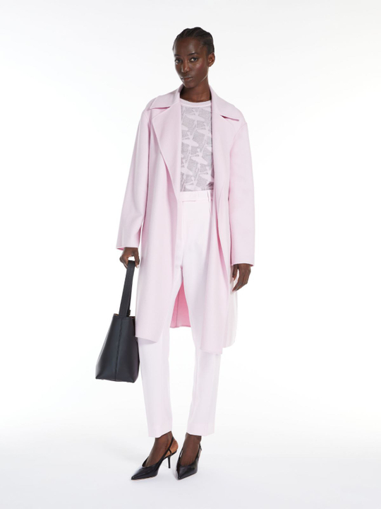 MaxMara Пальто из шерсти, шелка и кашемира, розовый