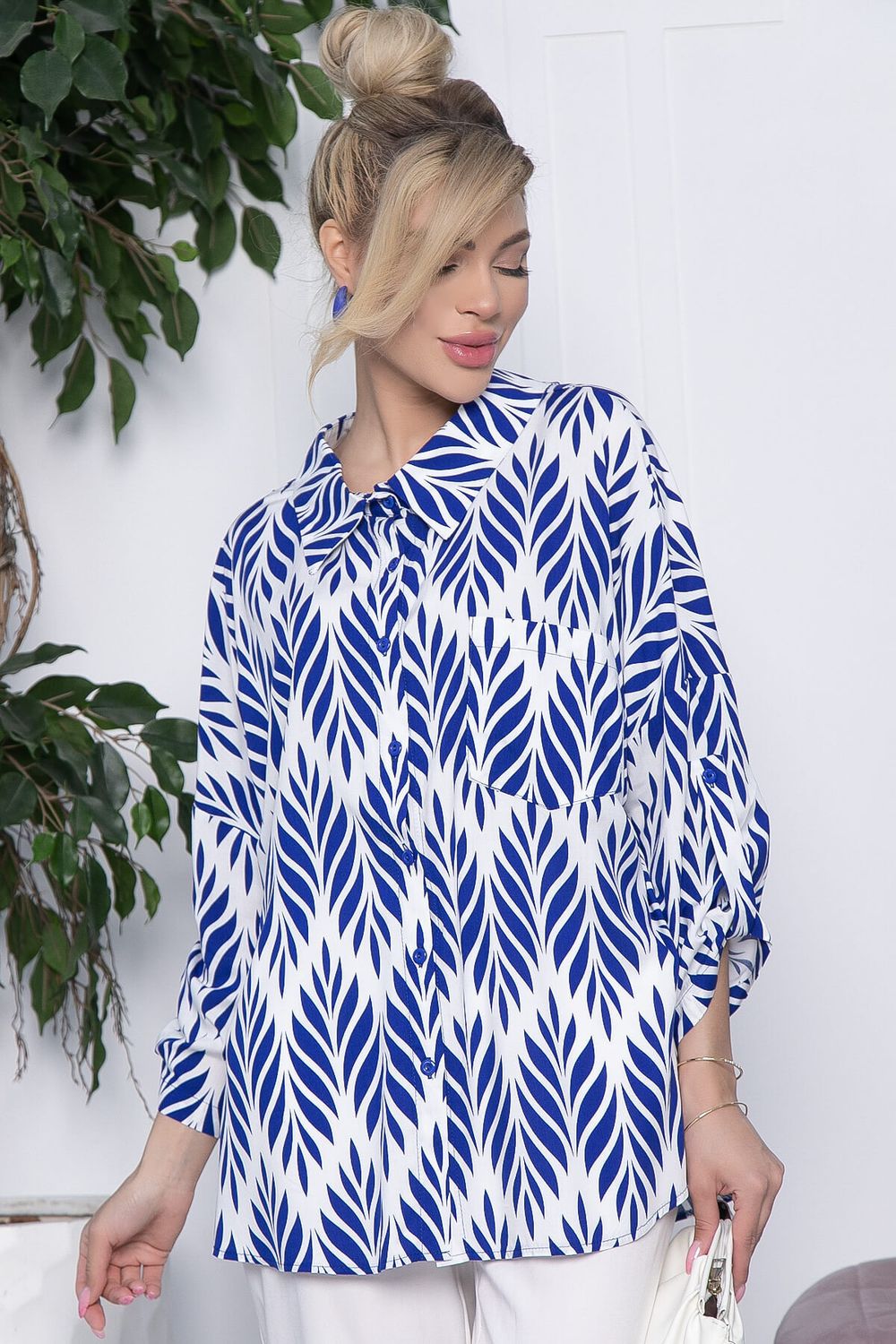 Рубашка Лето (сине-белая) Б10588 LT Collection