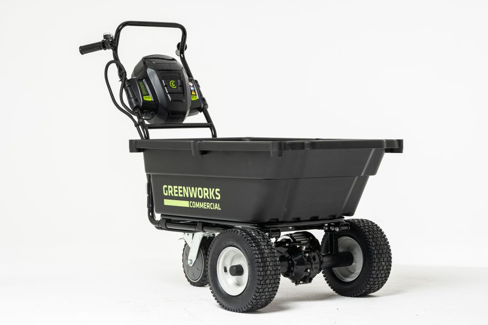 Аккумуляторная самоходная садовая тележка Greenwork 82GCK25, 7400607UA,82v, 106 л, АКБ 2.5 А·ч и ЗУ