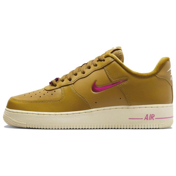 Nike Air FORCE 1 Кроссовки для скейтбординга Низкие Топы Желто-розовые Унисекс