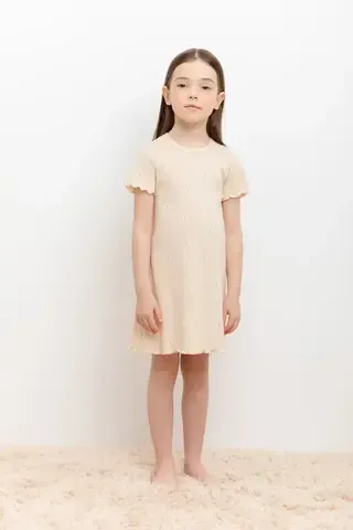 сорочка  для девочки  К 1180/персиковый зефир,бабочки