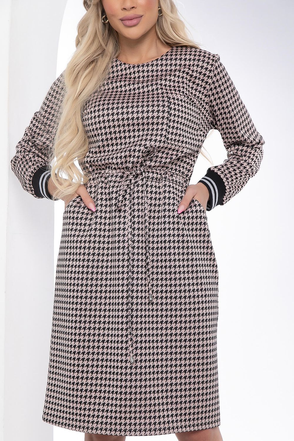 Платье "Верона" (беж/гусиная лапка) П8435 LT Collection