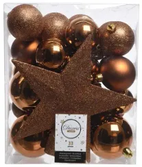 Набор елочных украшений Звездный наряд, 33 предмета, медный, Kaemingk (023421)
