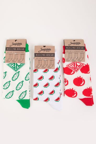 Носки ЗАПОРОЖЕЦ Комплект Овощной-19 женский (Разноцветный (Разноцветный-3 пары)