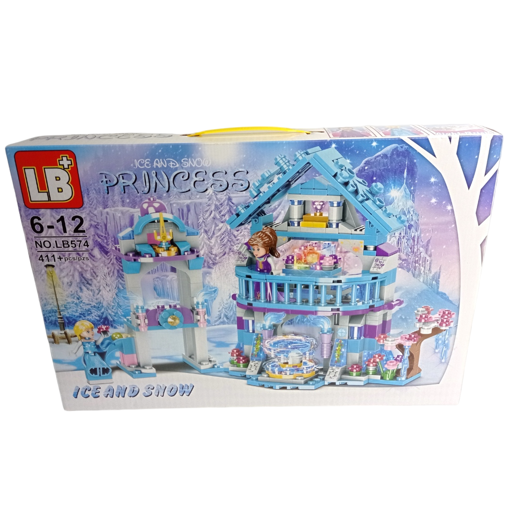 Конструктор лего LB+ Ice & Snow PRINCESS, NO.LB574 "Ледяной Замок Эльзы" с LED подсветкой, 2 фигурки, 411+ дет