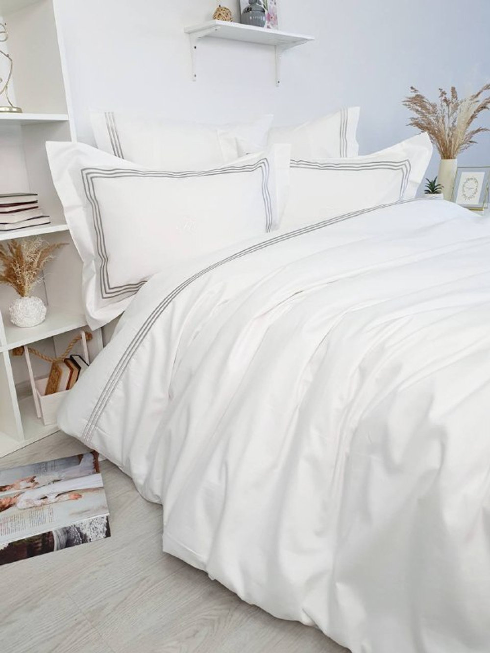 Постельное белье 2 спальное евро макси Tivolyo home Line крем/бежевое