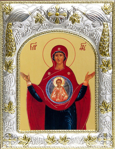 Икона "Божья Матерь Знамение" 18x14см
