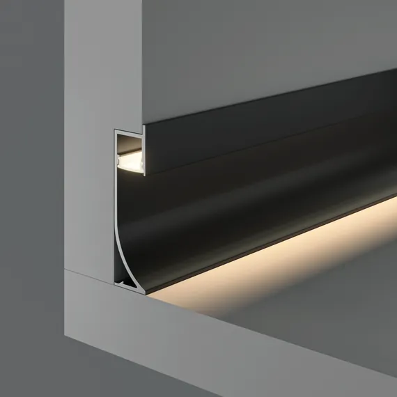 Алюминиевый профиль плинтус 53x14 (Черный, 2 м), ALM-5314-B-2M Led Strip alm-5314-b-2m