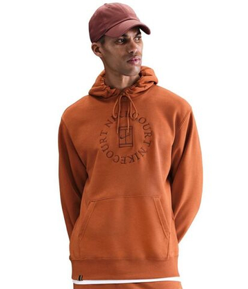 Мужская теннисная кофта Nike Court Heritage French Terry Pullover - dark russet/cinnamon