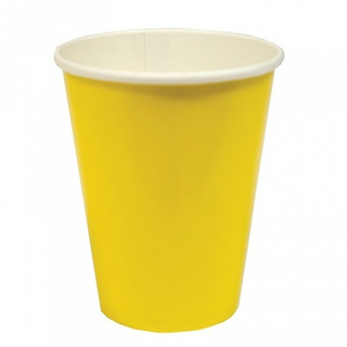 Стакан бум. 250мл d-80мм ЖЕЛТЫЙ 1/10шт