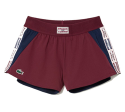 Женские Шорты теннисные Lacoste Recycled Fabric Lined Shorts - bordeux