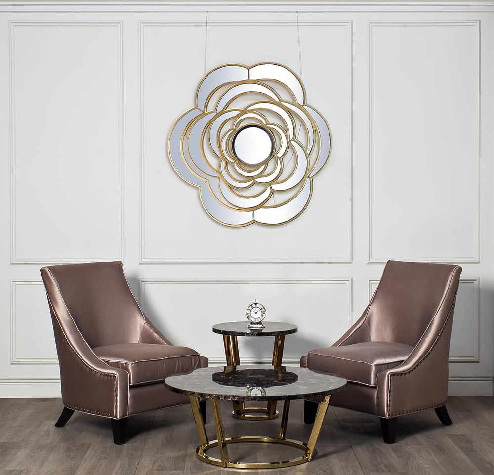 Стол журнальный Garda Decor Dark Emperador коричневый/золото