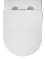 Унитаз напольный Azario FRETTA ROUND 650x340x790 безободковый, в комплекте прямым сиденьем микролифт (AZ-7121A)