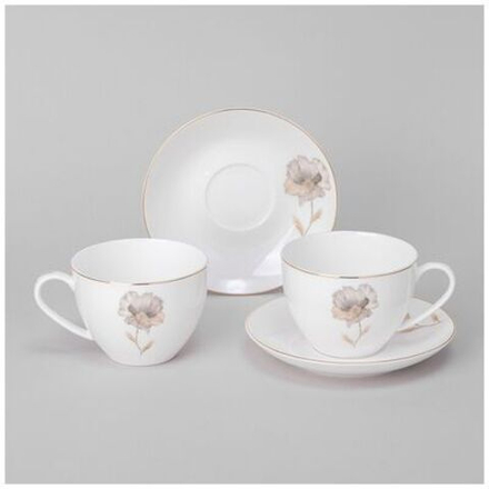 422-123 Чайный набор 2 пер.золот. цветок 260мл