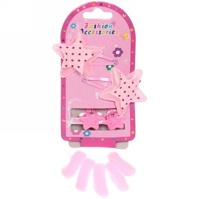 Аксессуары для волос детские «Little Lady- Звездочки», 3 цвета, (2 краба, 5 резинок, 2 заколки), 8*17,5 см