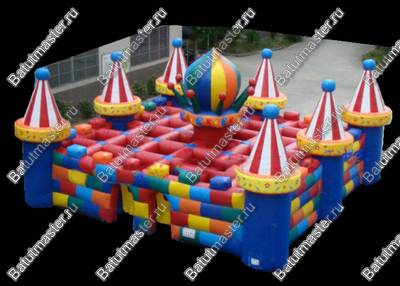 Надувной лабиринт "Циркачи", 10*10*3 м
