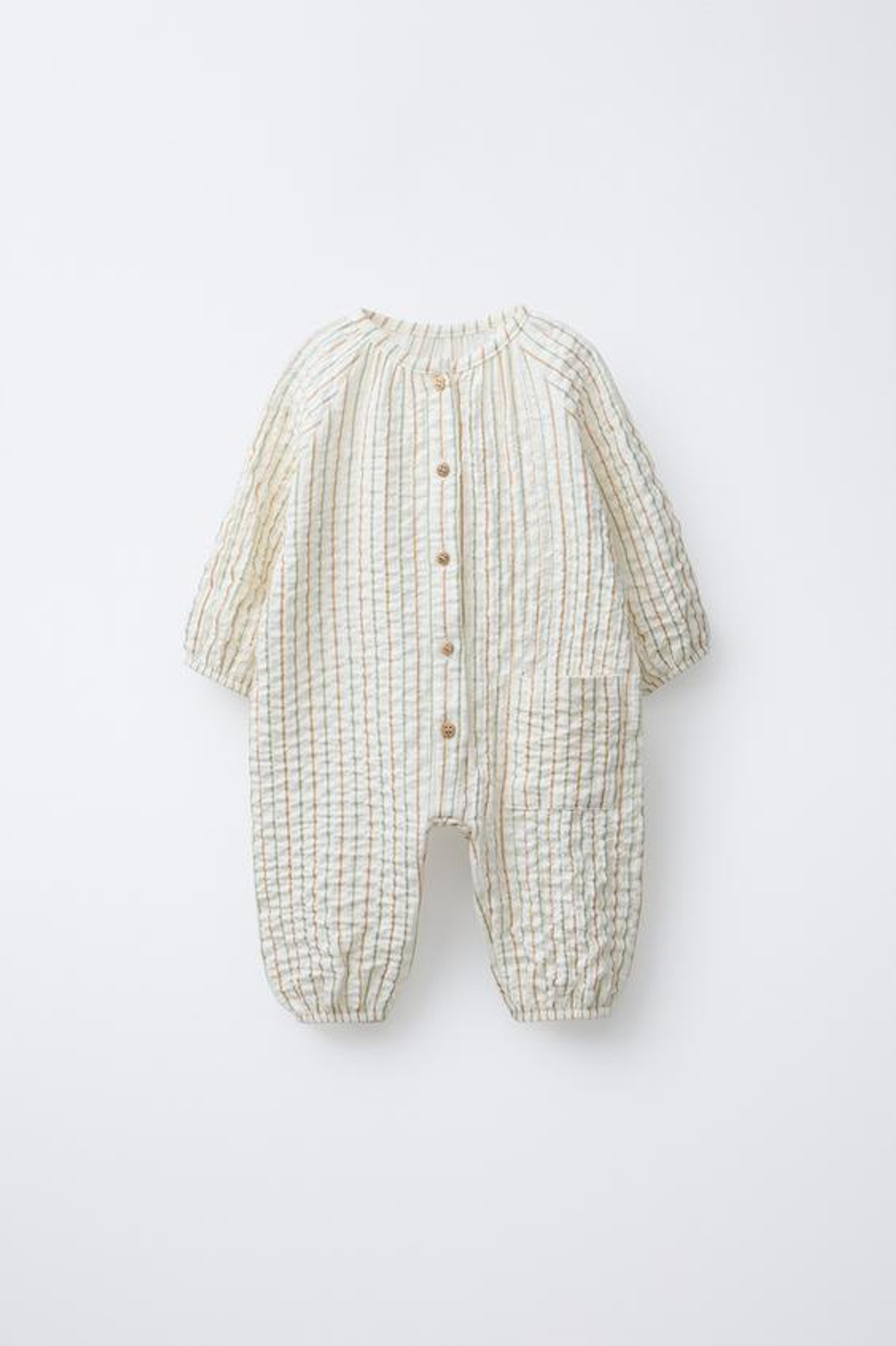 ZARA КОМБИНЕЗОН В ПОЛОСКУ, ЭКРЮ