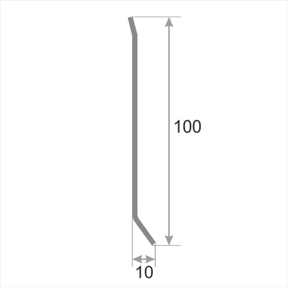 Плинтус из нержавеющей стали 100H глянцевый