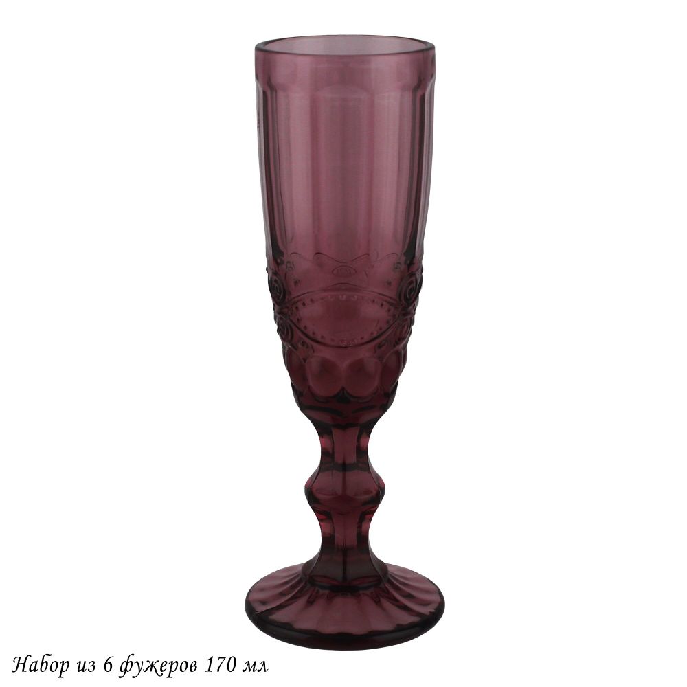 Lenardi 588-442 Набор из 6 фужеров 170 мл в под.уп.(х4) Розовый