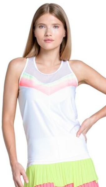 Женский топ теннисный Lucky in Love Sunset Spin Tie Back - белый