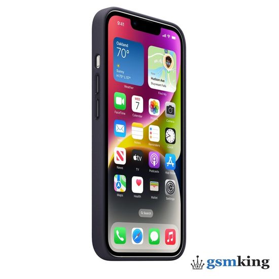 Apple Leather Case with MagSafe iPhone 14 Ink (Чёрный) MPP63ZM/A