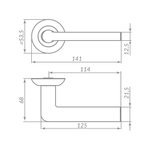 Ручка раздельная R.TL54.NEXT 140mm SN/CP-3 матовый никель/хром
