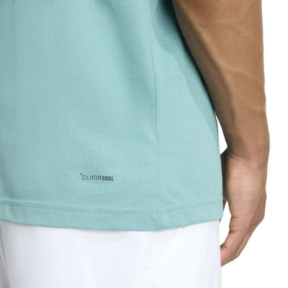 Мужская теннисная футболка Adidas Padel Категория Графика - бирюзовый порошок