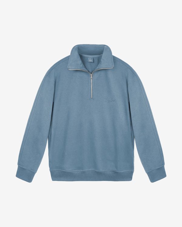 Толстовка с молнией у горла синяя - фото 1