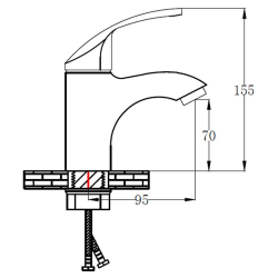 Смеситель для раковины, РМС, корот изл, с картриджем, хром, SL85-001F