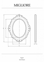 Зеркало Migliore 24962 белый/золото 105x85 см