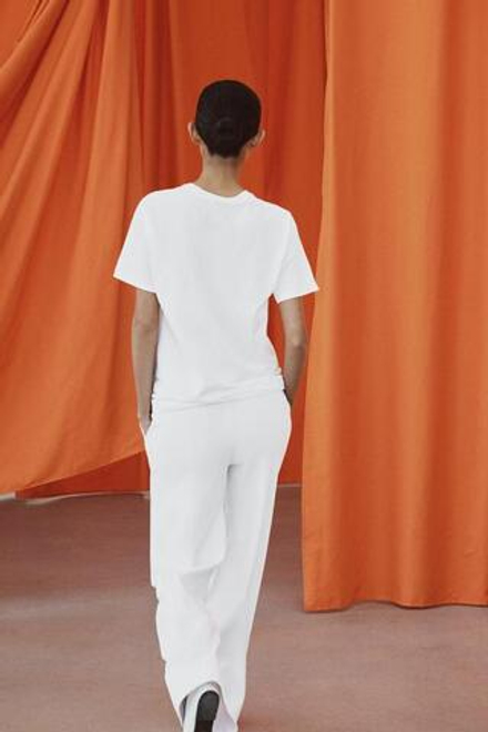 ZARA БРЮКИ ПРЯМОГО КРОЯ ИЗ ХЛОПКА, БЕЛЫЙ