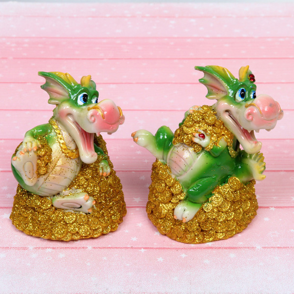 Фигурка «Дракоша на денежной горе» 10*9*7 см, микс